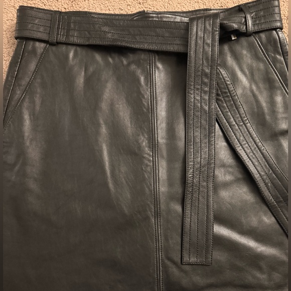 Hugo Boss Black A-Line Leather Skirt - Picture 6 of 7